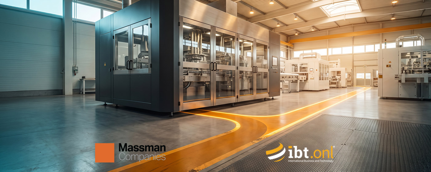 Massman automated packaging equipment operating within a modern industrial production facility.