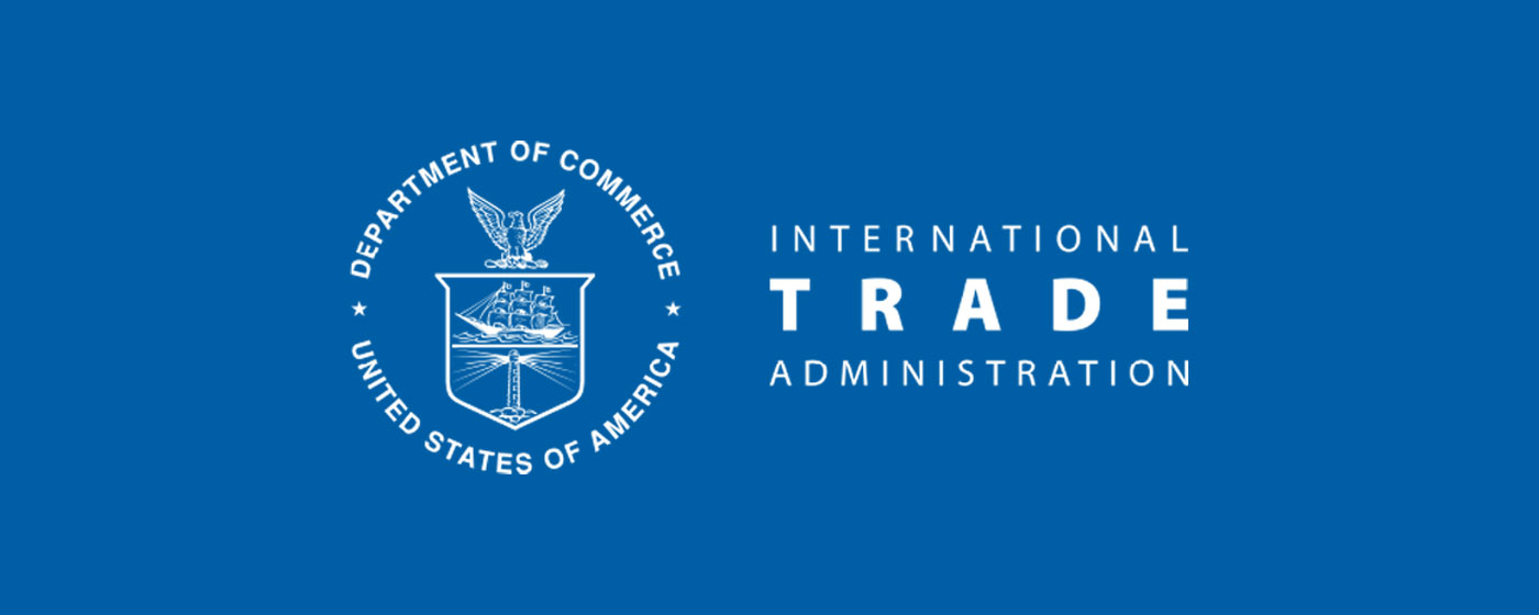 ITA (International Trade Administration) logo on blue background