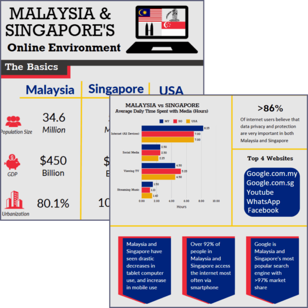 Malaysia and Singapore Online Environment Infographic
