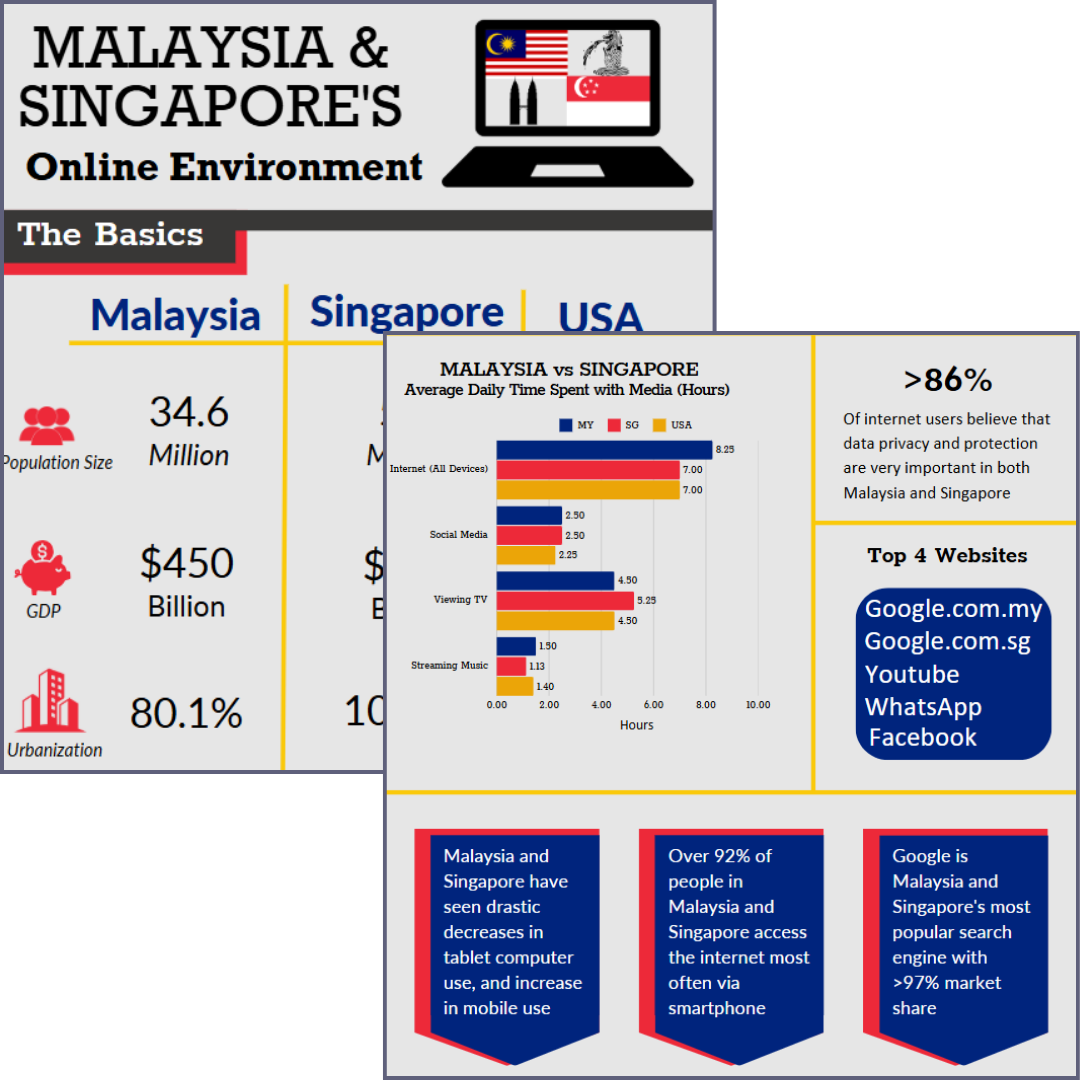 Malaysia and Singapore Online Environment Infographic