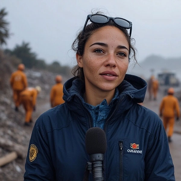 Olivia on location reporting